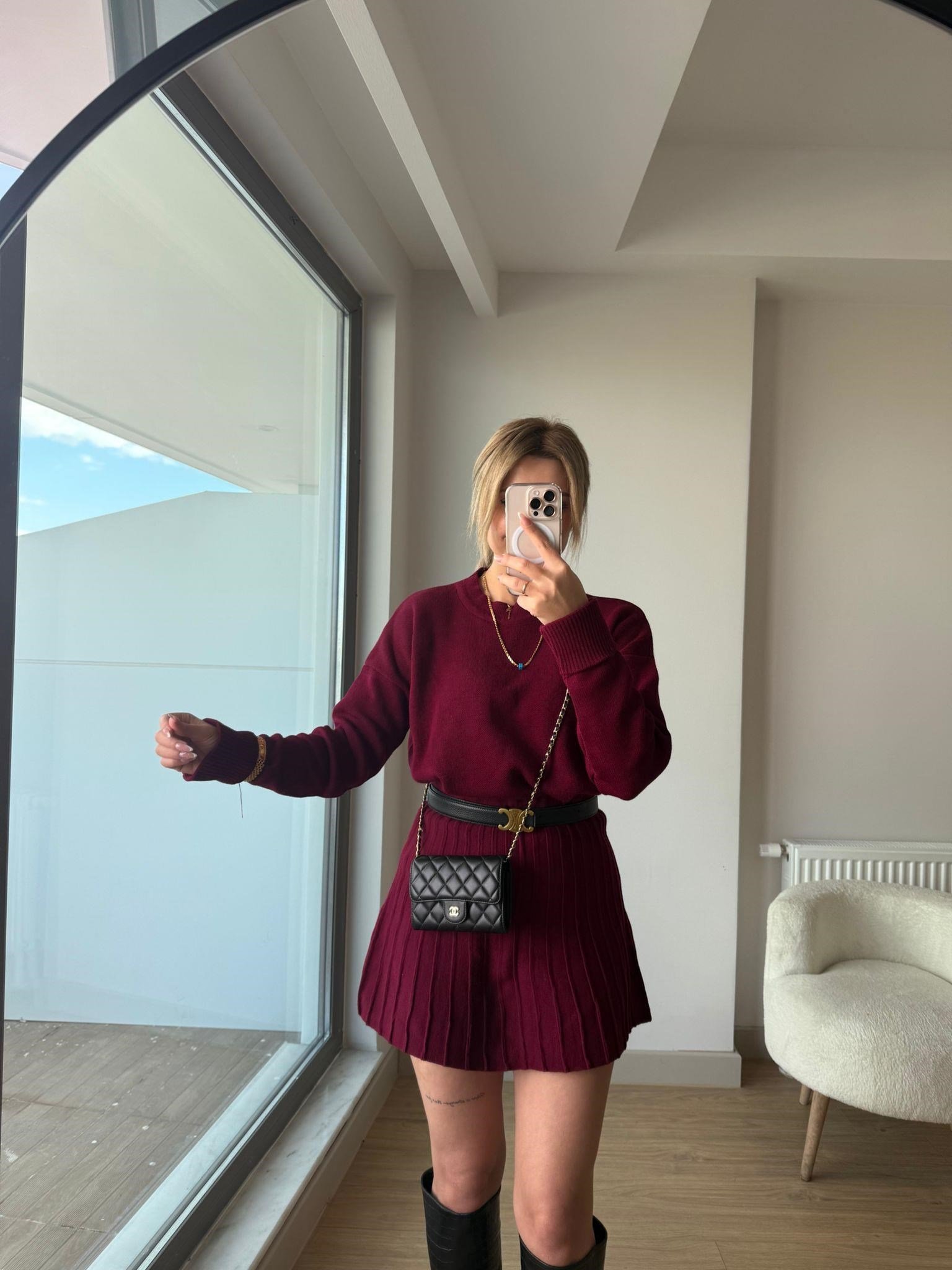 Triko takım bordo