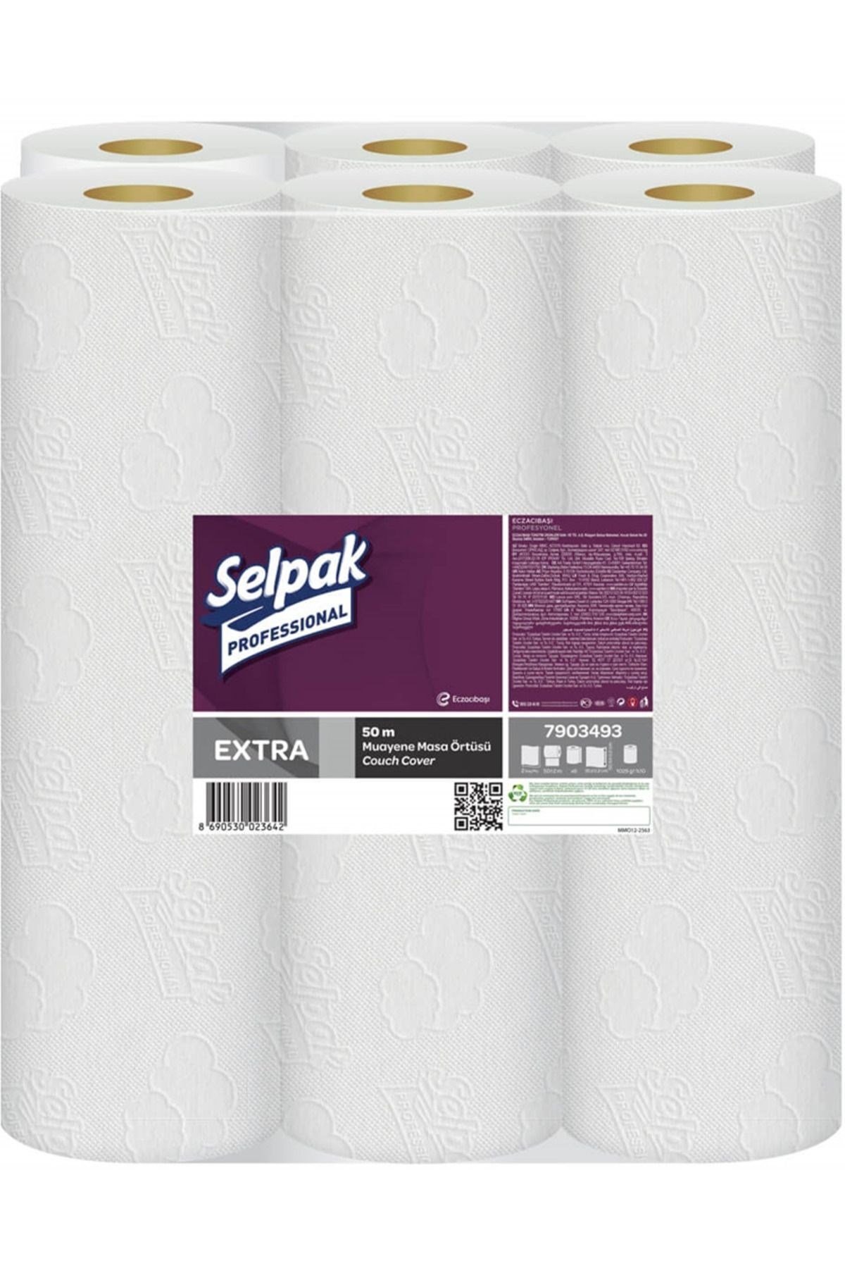 PROFESSIONAL KAĞIT MUAYENE MASA ÖRTÜSÜ EXTRA 50,5x35 Cm. 50 MT 6 LI KOLİ 7903493 1 KOLİ