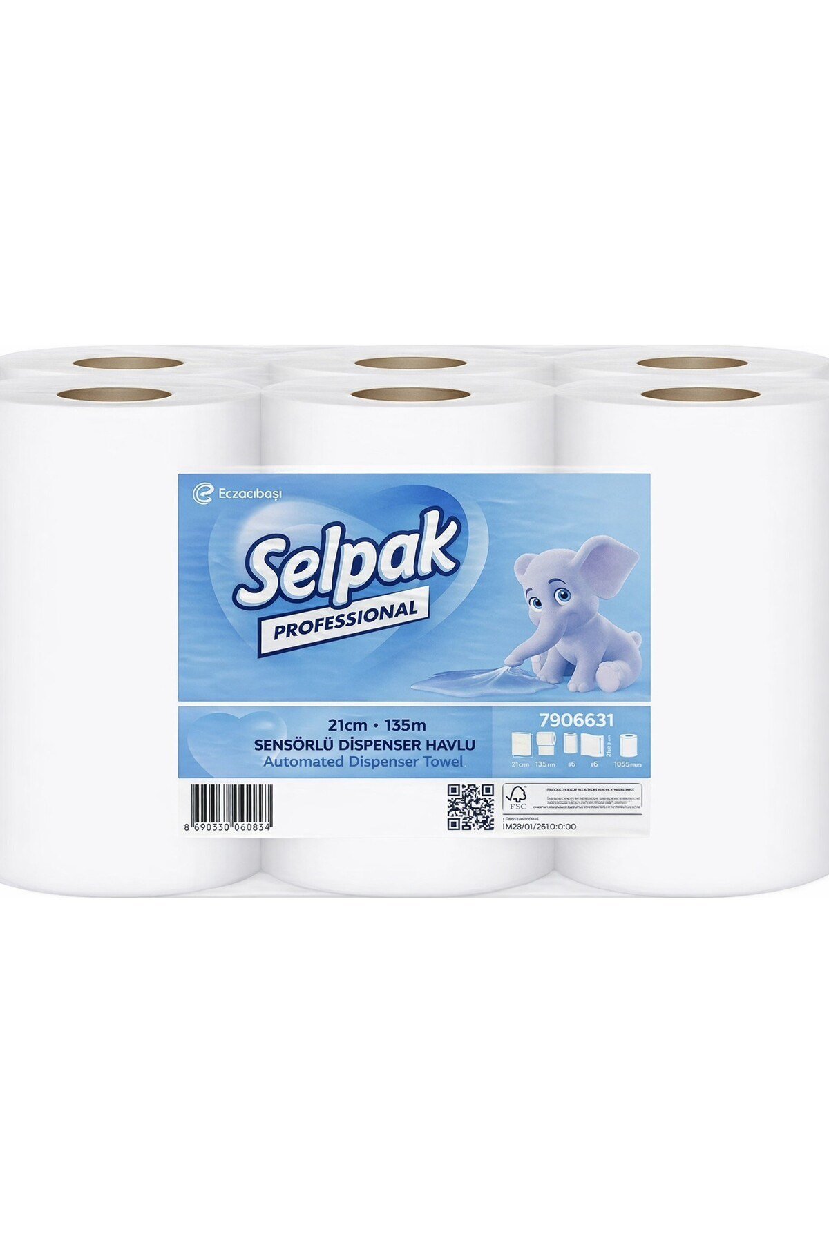 Professional Touch Sensörlü 21 cm 135 mt 6'lı Kağıt Havlu