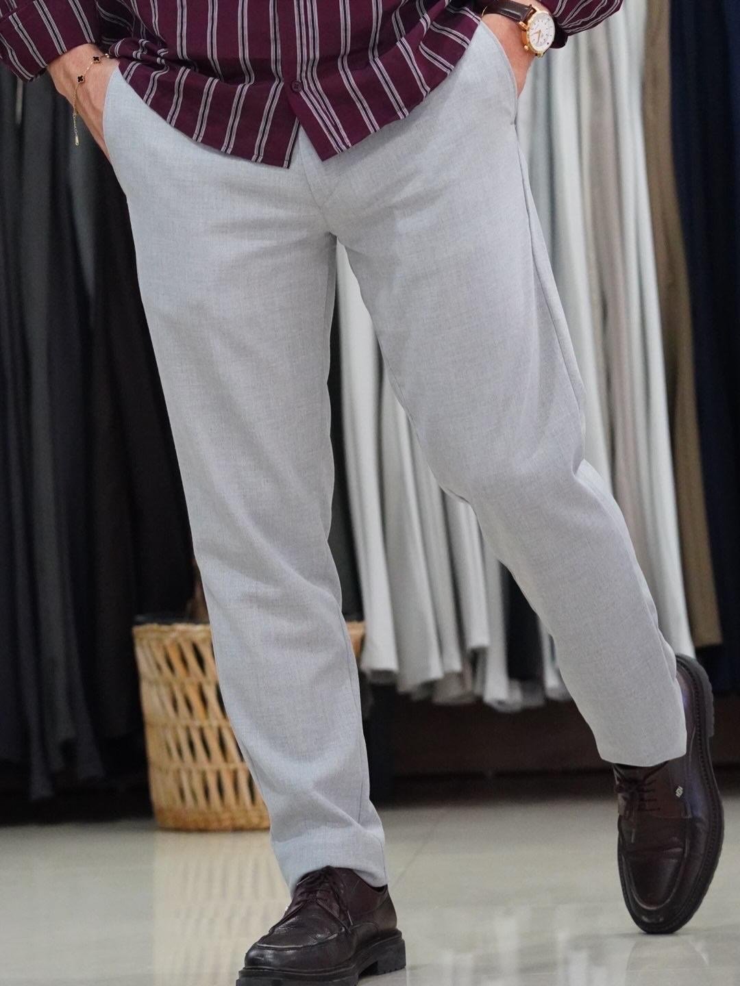 REGULAR KALIP GRİ KUMAŞ PANTOLON 