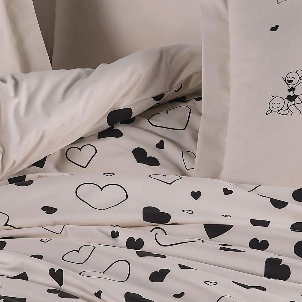 Venüs Siyah - Poplin Çift Kişilik Nevresim Takımı