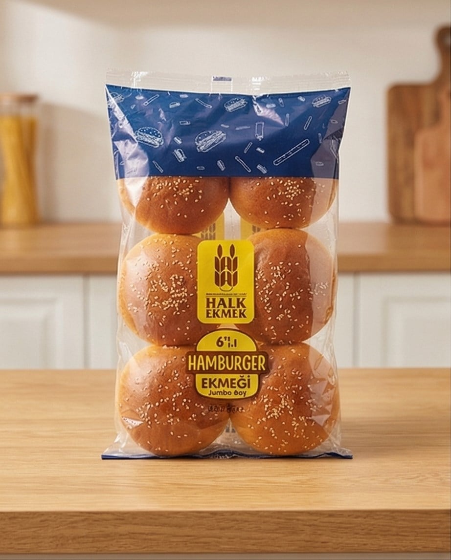 6'LI JUMBO HAMBURGER EKMEĞİ 110 GR (6X110)