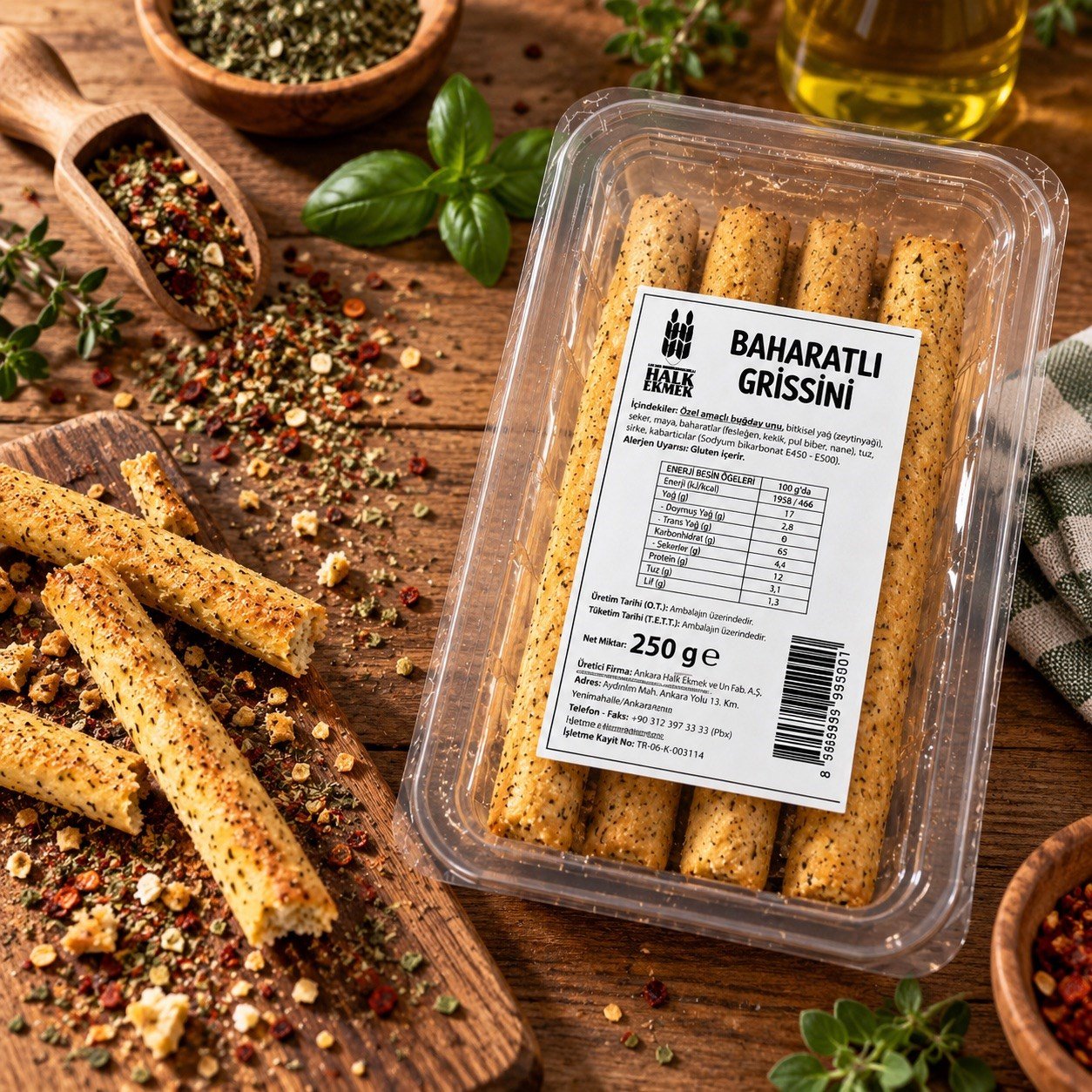 BAHARATLI GRİSSİNİ 250 G