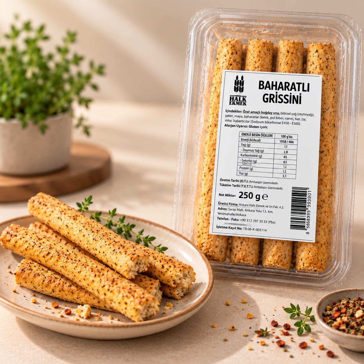 BAHARATLI GRİSSİNİ 250 G