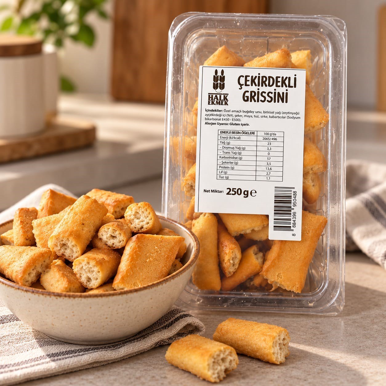 ÇEKİRDEKLİ GRİSSİNİ 250 G