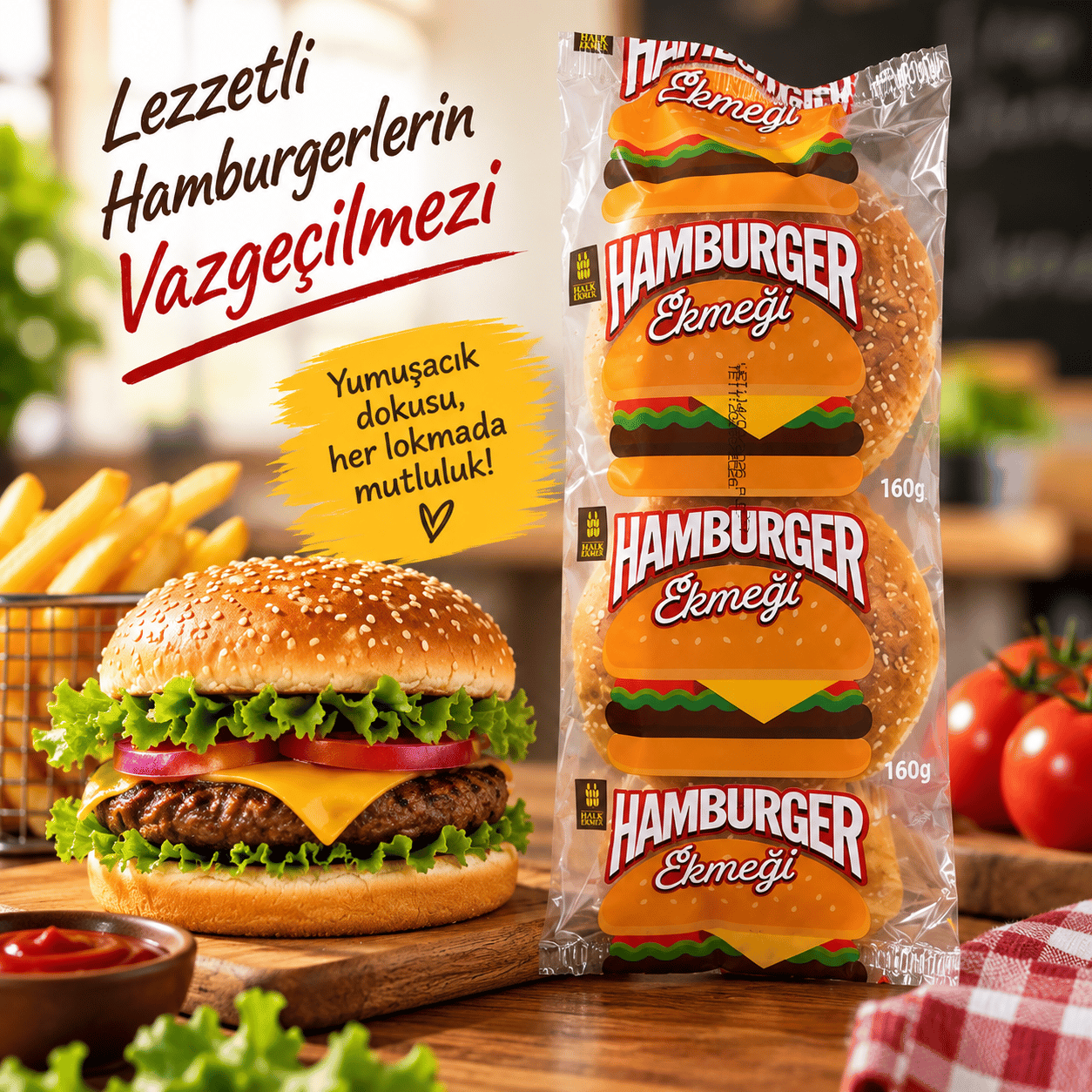 HAMBURGER EKMEĞİ 2'Lİ 160 G