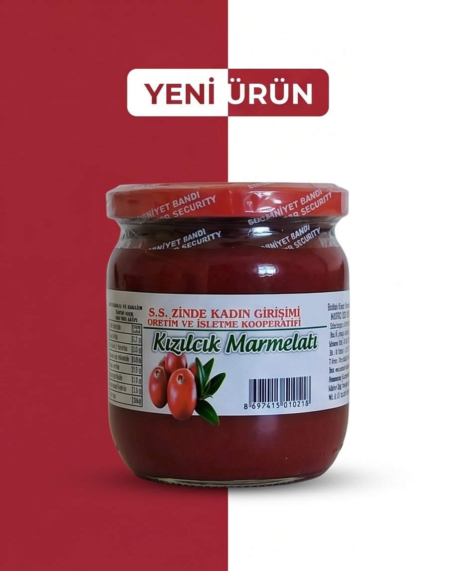 ZİNDE KOOP. ŞEKERSİZ KIZILCIK MARMELATI 450 G