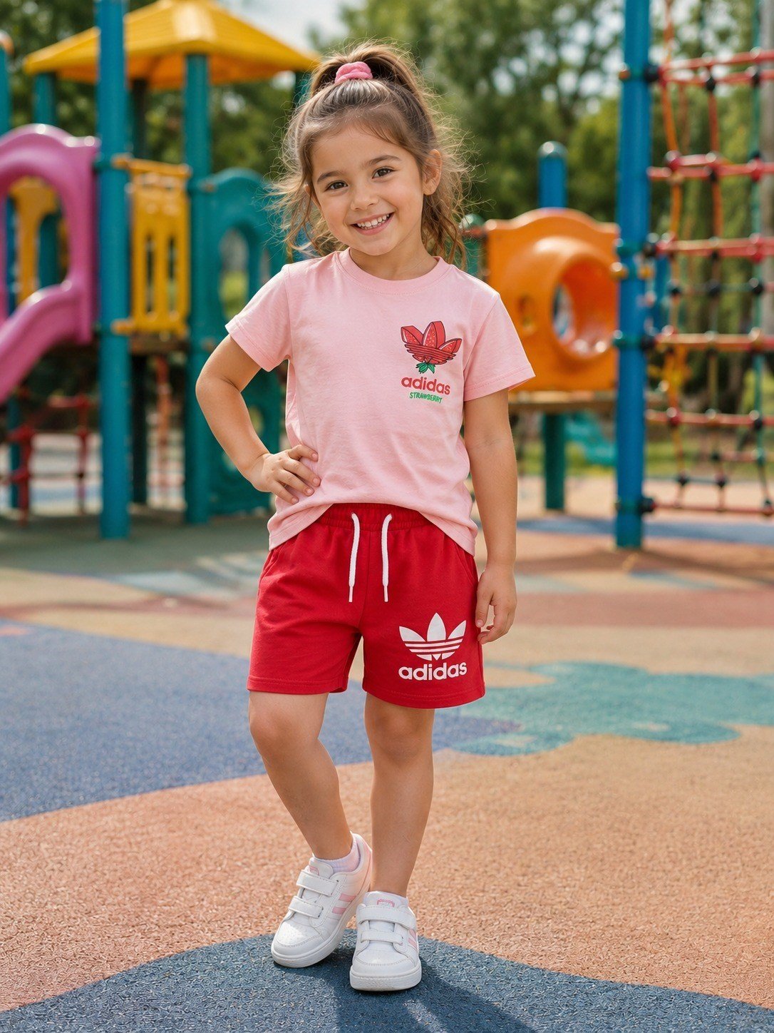 Adidas Strawberry Kız Çocuk Şort Takım