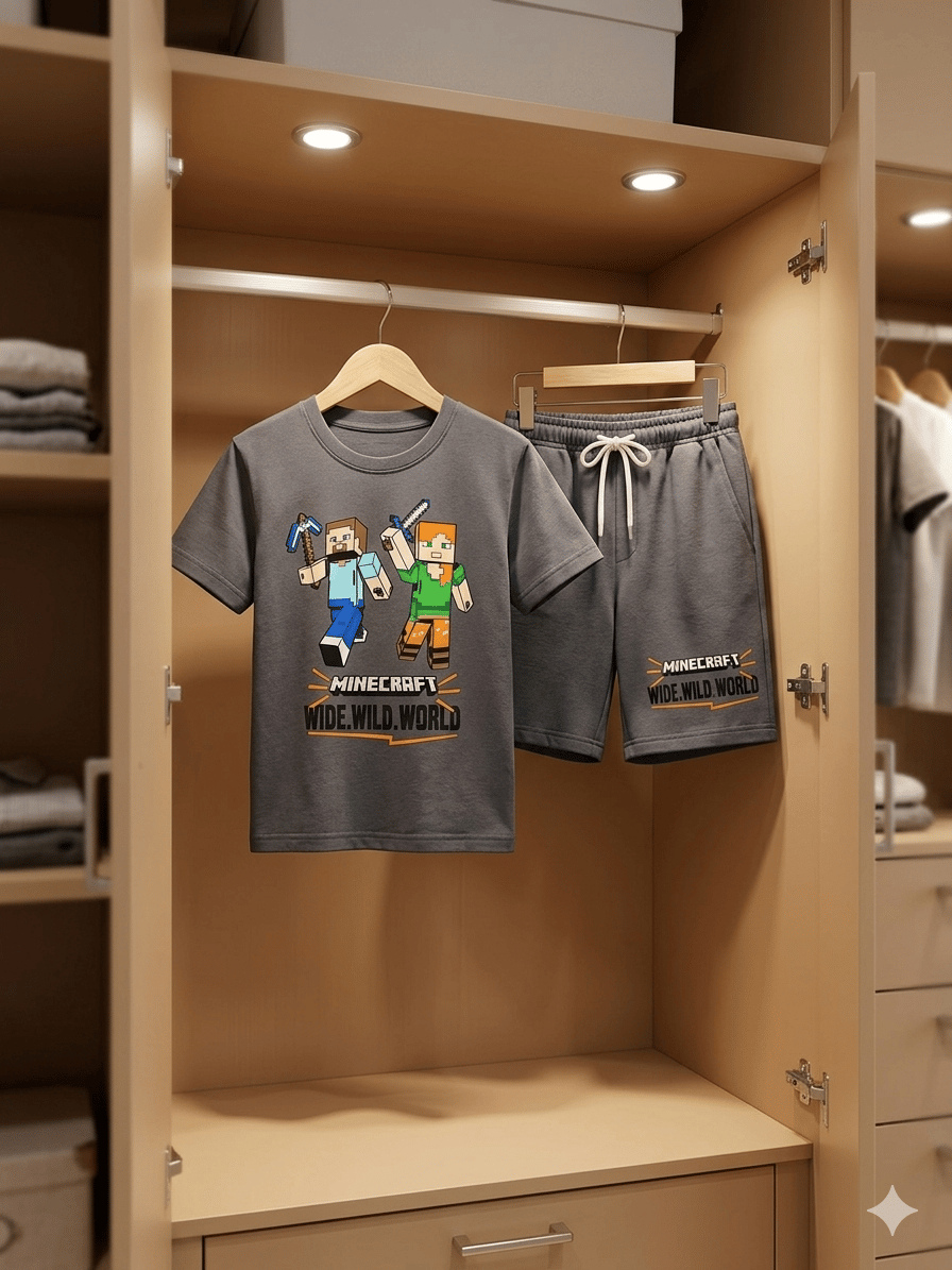 Antrasit Erkek Çocuk Tshirt-Şort Takım