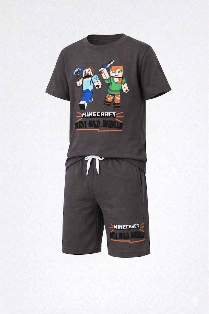 Antrasit Erkek Çocuk Tshirt-Şort Takım