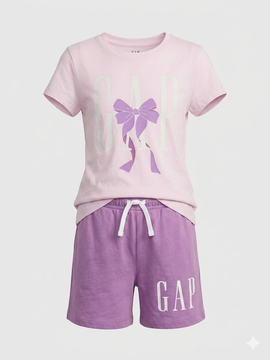 GAP Kız Çocuk Penye Tshirt-Şort Takım