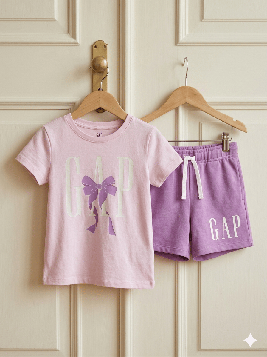 GAP Kız Çocuk Penye Tshirt-Şort Takım