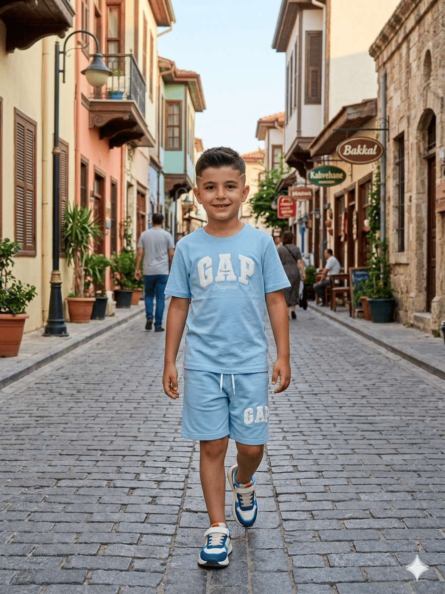 GAP Mavi Tshirt-Şort Takım