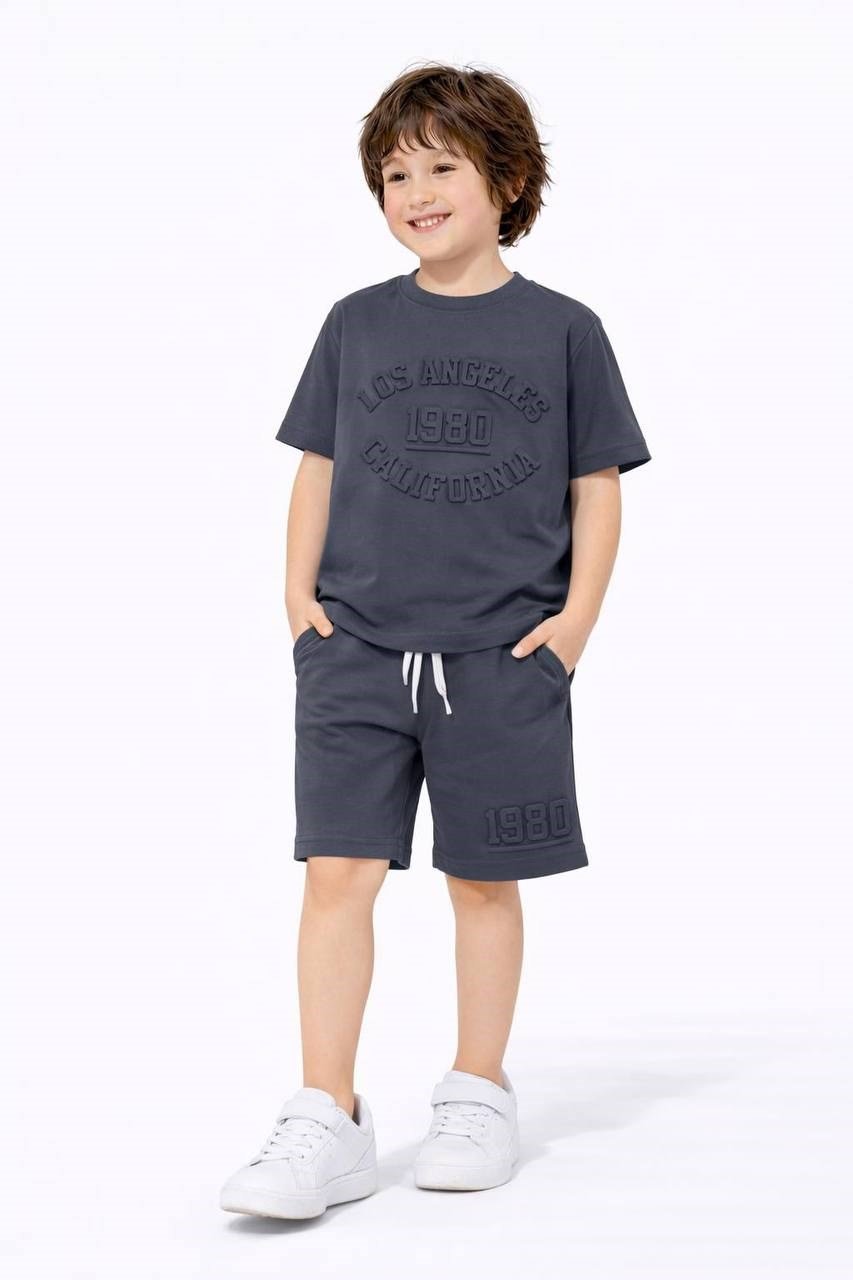 LOS ANGALES Erkek Çocuk Antrasit Tshirt-Şort Takım