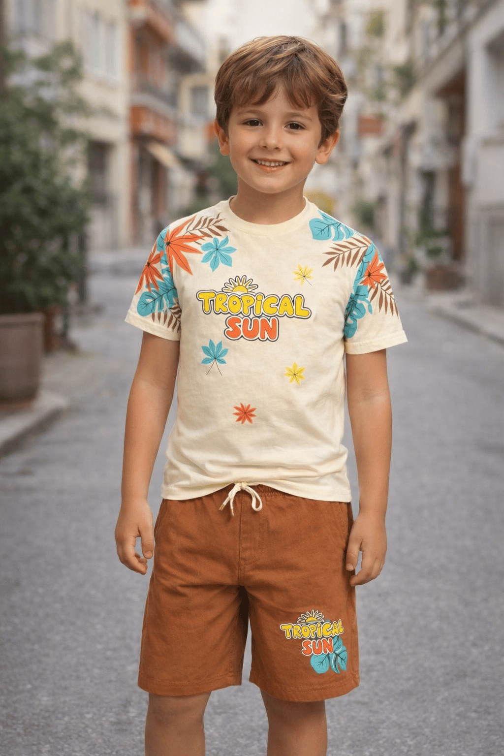 Tropical Sun Penye Tshirt-Şort Takım