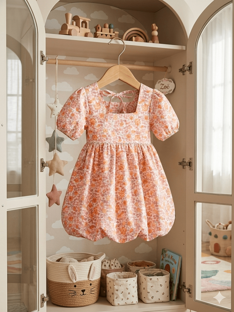 ZARA Çiçekli Kız Çocuk Elbise
