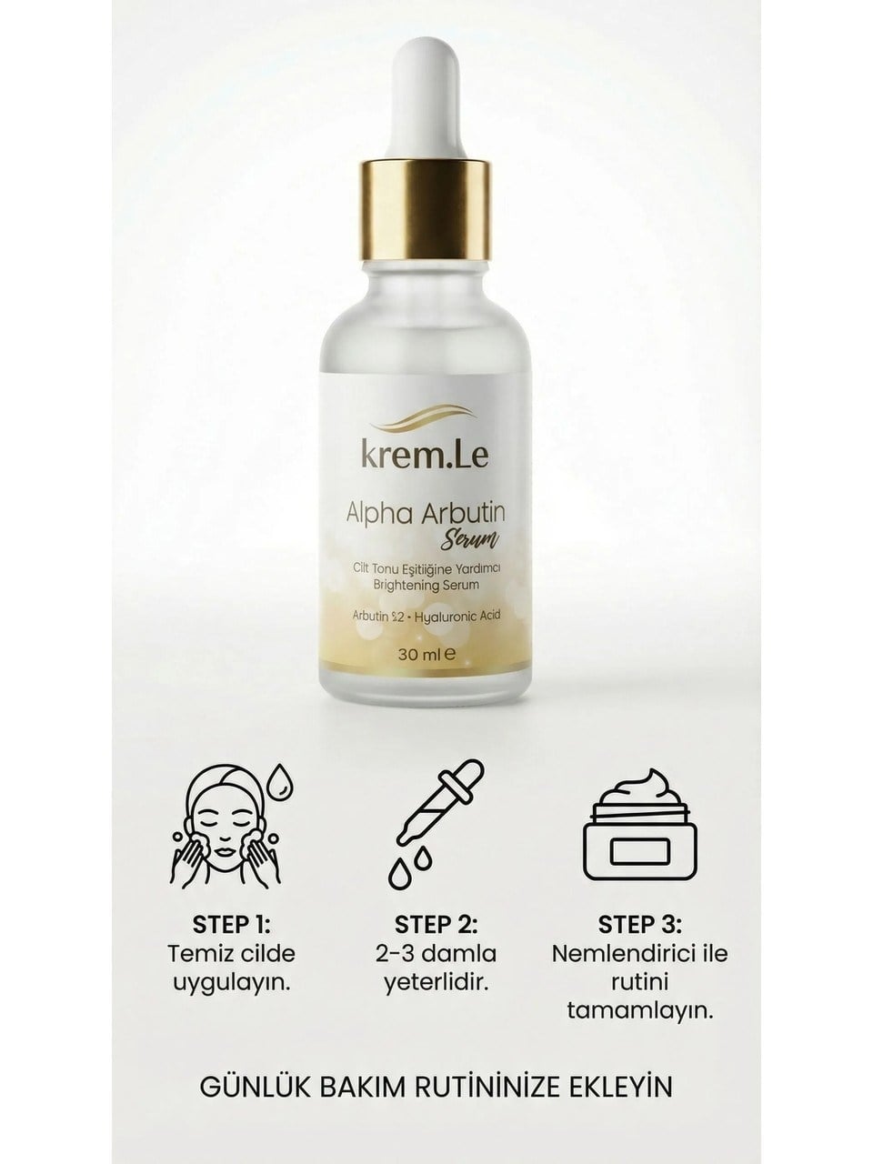Alpha Arbutin Serum - %2 Arbutin & Hyaluronic Acid | Leke Karşıtı, Ton Eşitleyici, Aydınlatıcı 30 ml