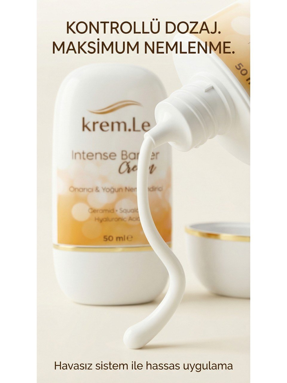 Hassas Ciltler İçin Seramid & Hyalüronik Asit Kızarıklık Karşıtı Onarıcı Nemlendirici Bariyer Kremi 50ml