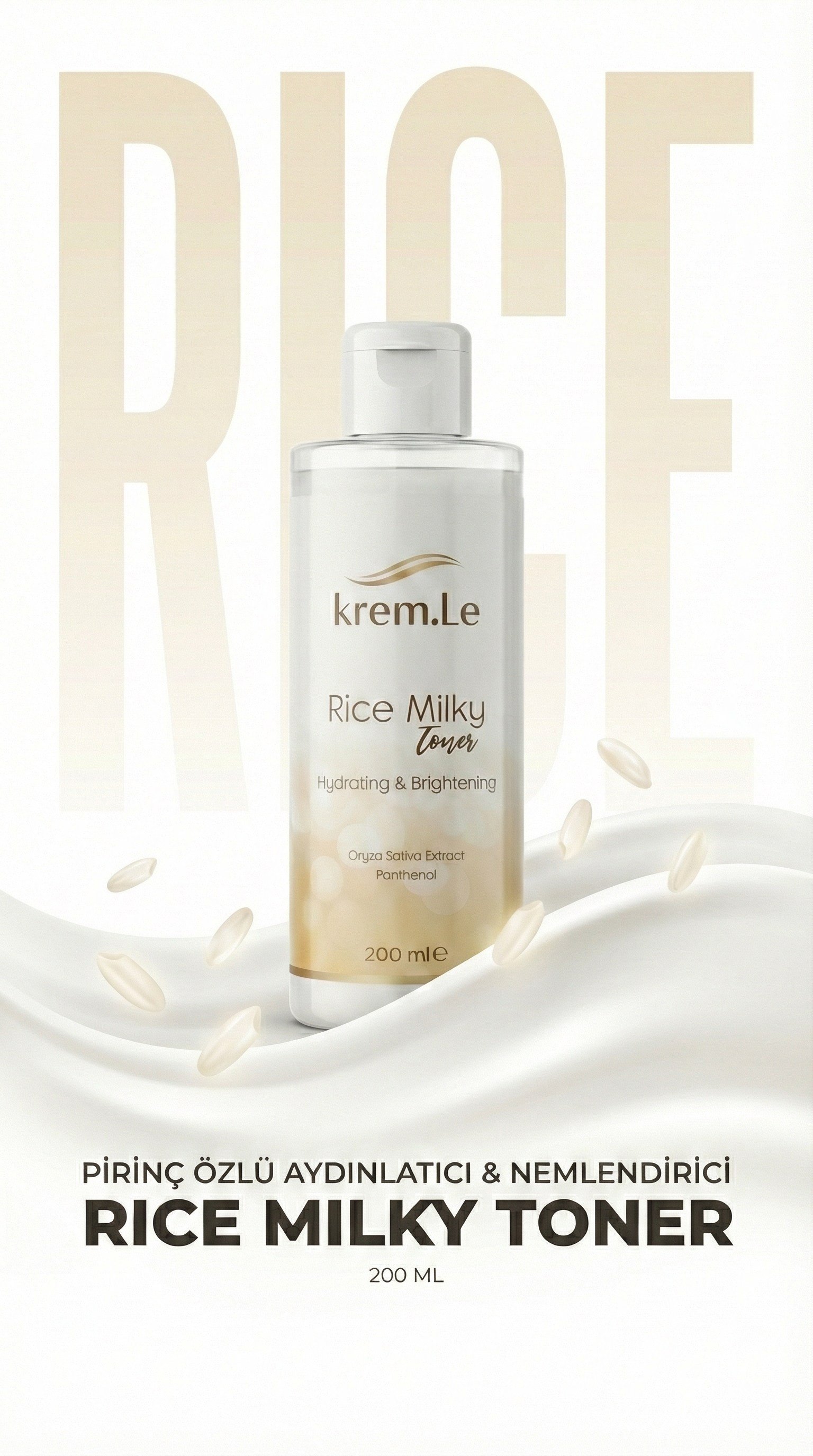 krem.Le Rice Brightening Cream & Rice Milky Toner - Aydınlatıcı Nemlendirici Pirinç Özlü Krem ve Tonik Set