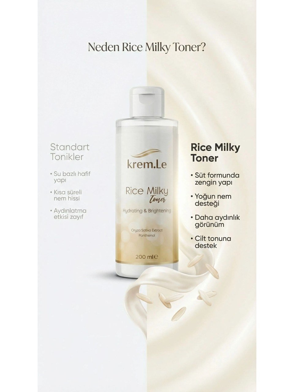 Pirinç Özlü Leke Karşıtı Aydınlatıcı Ton Eşitleyici Nemlendirici Süt Tonik - Rice Milky Toner 200 ml