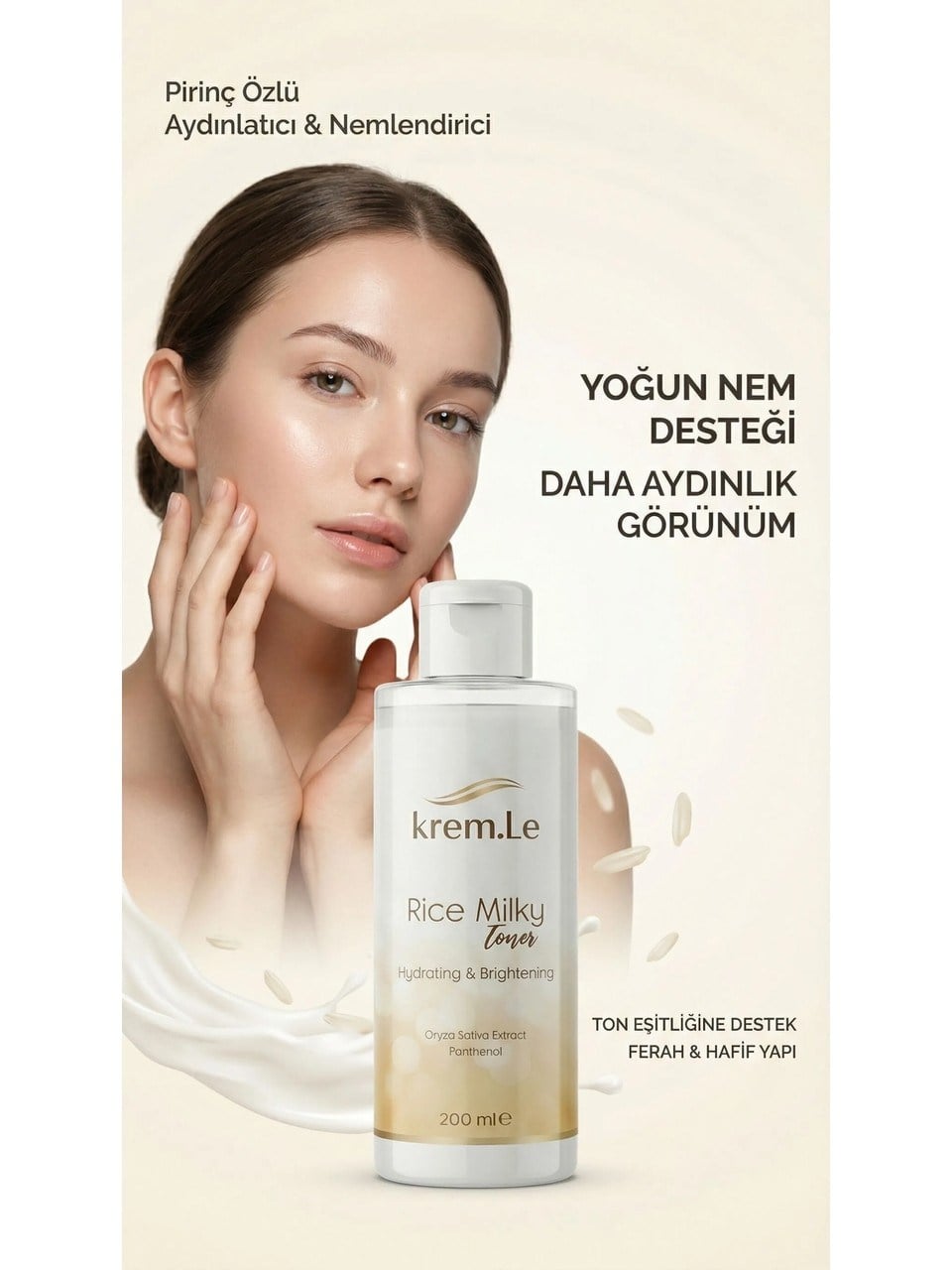 Pirinç Özlü Leke Karşıtı Aydınlatıcı Ton Eşitleyici Nemlendirici Süt Tonik - Rice Milky Toner 200 ml