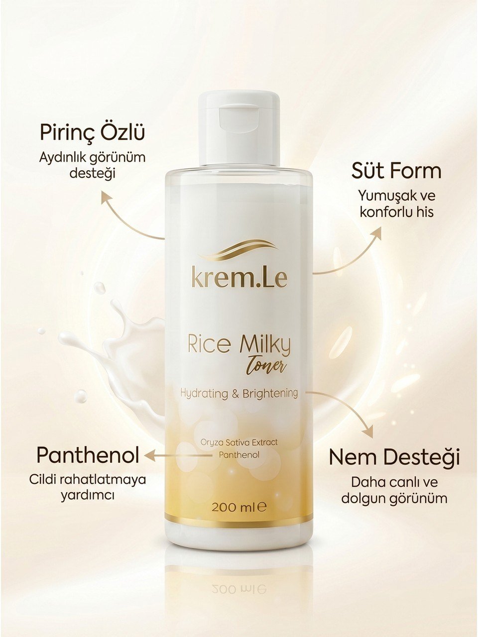 Pirinç Özlü Leke Karşıtı Aydınlatıcı Ton Eşitleyici Nemlendirici Süt Tonik - Rice Milky Toner 200 ml