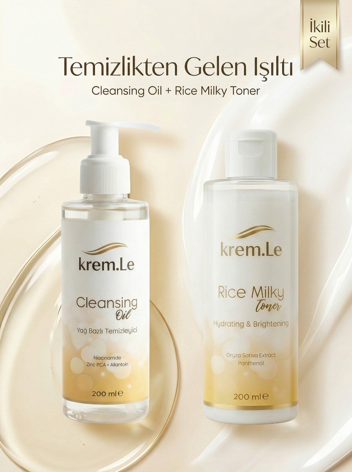 Rice Brightening Cream & Intense Barrier Cream - Cilt Beyazlatıcı Ton Eşitleyici Nemlendirici Set
