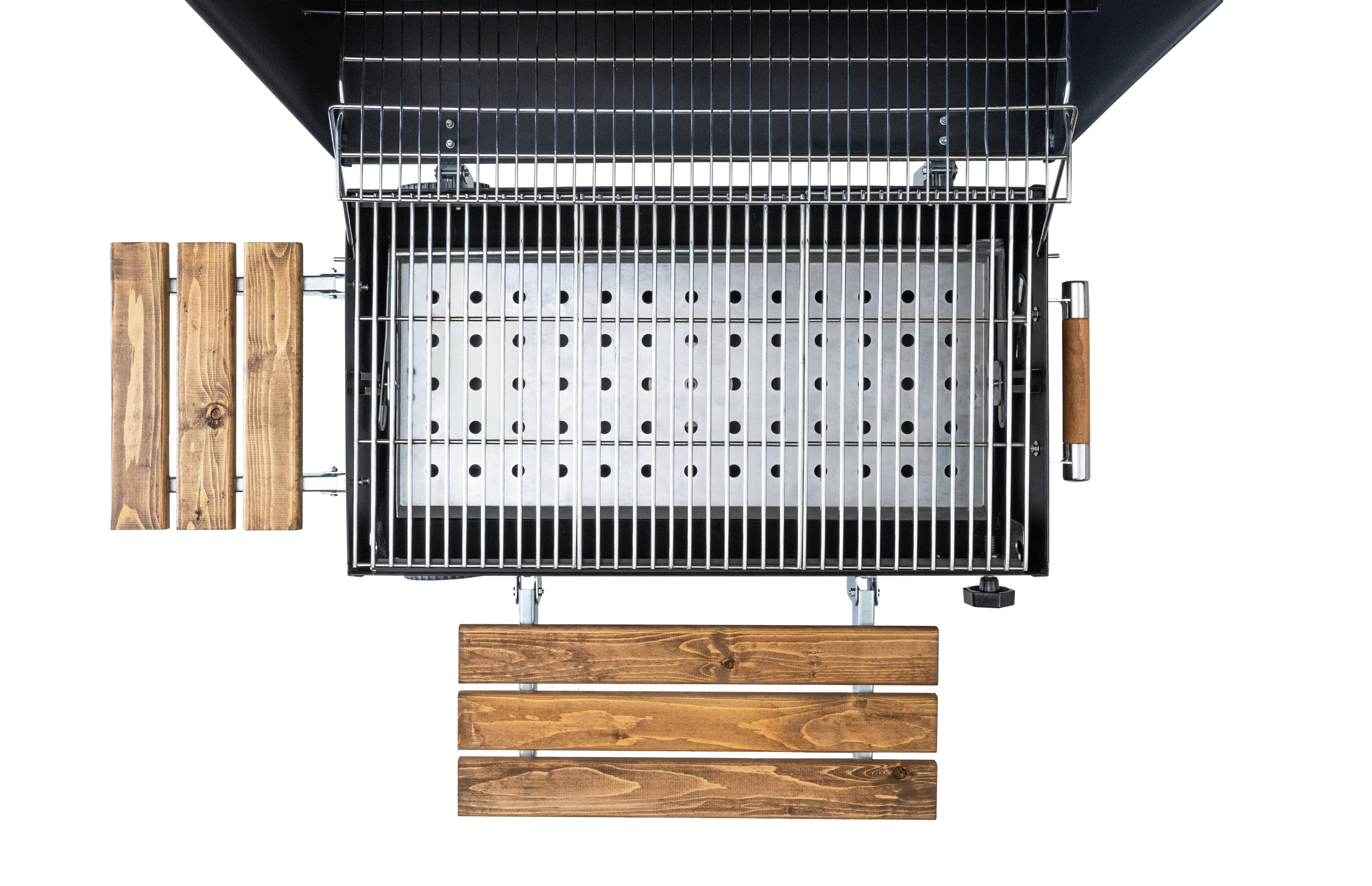 Grillia Grillord‑75 Kömürlü Barbekü (2 Adet Döküm Izgaralı) + Hediye Seti (Önlük + Kılıf)
