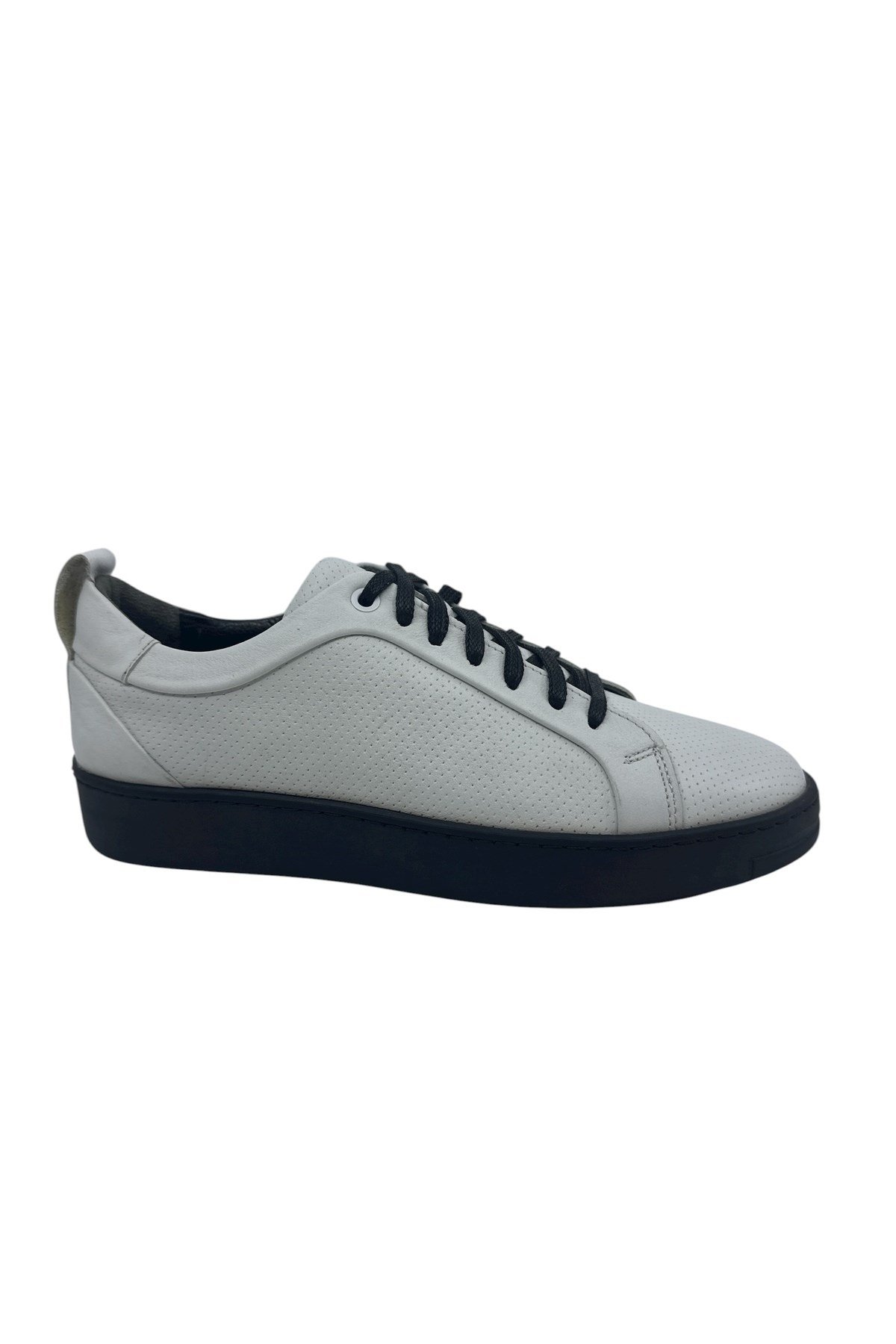 BEYAZ İĞNE BASKI DERİ SNEAKER