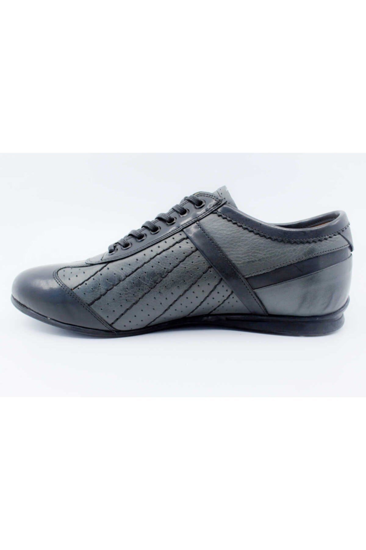 Füme+gri Rugan Deri Sneaker Ayakkabı 01710991n04