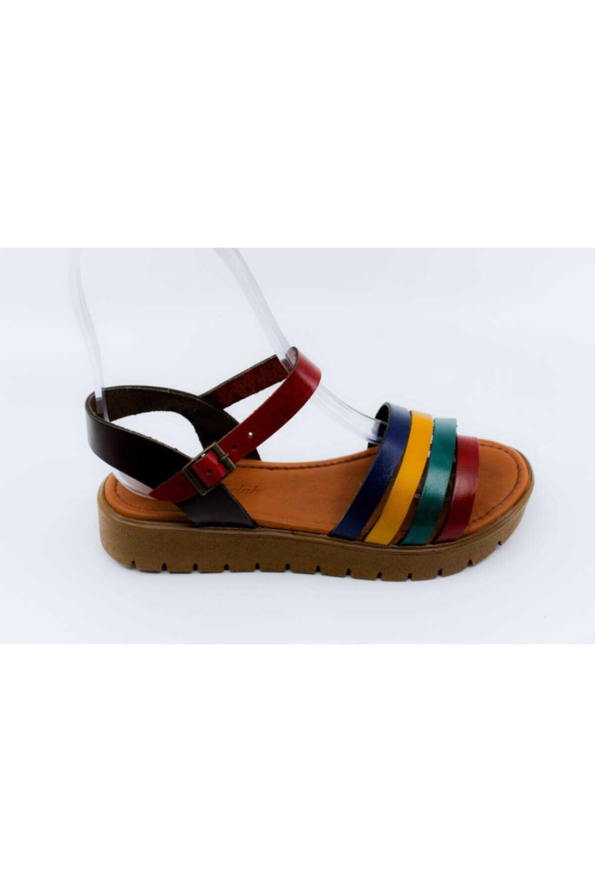 Multi Çok Renkli Deri İç astar emitasyon Sandalet Gzs20y97309