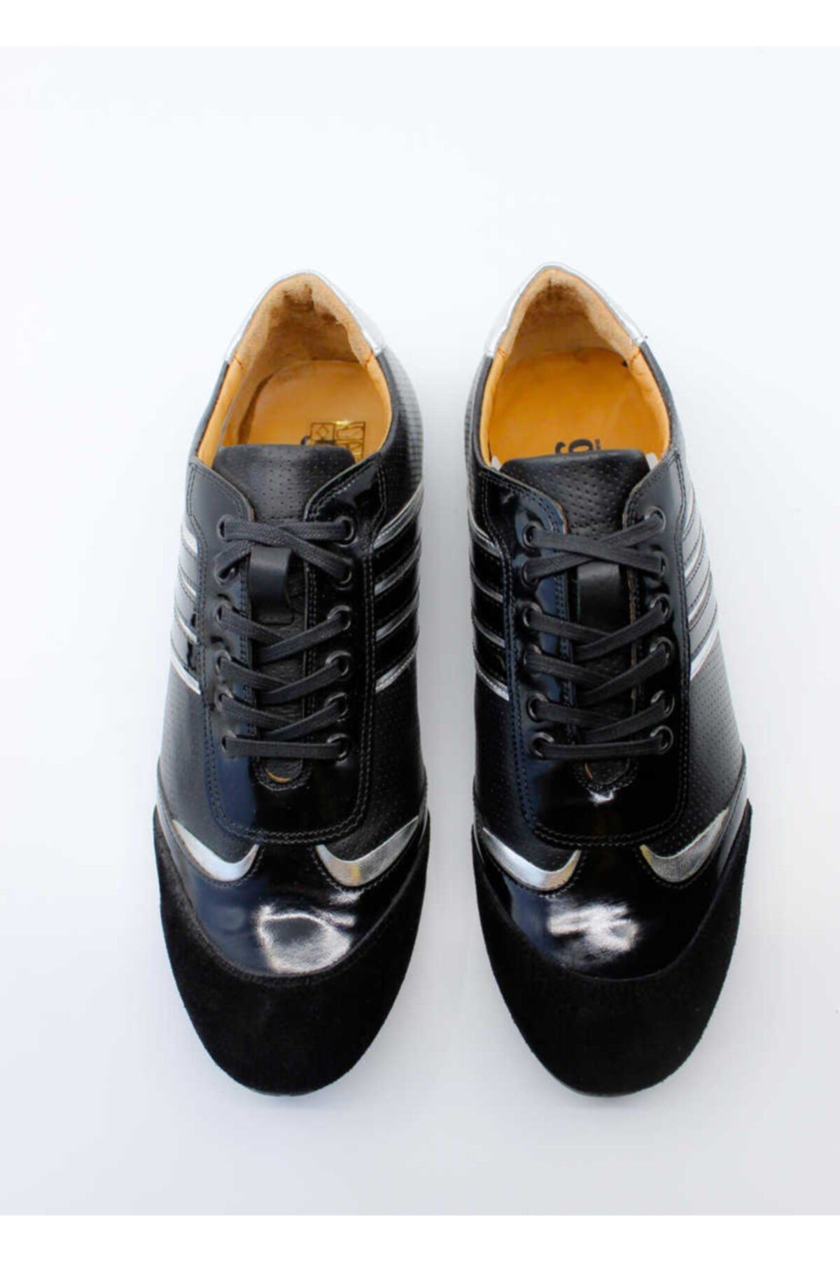 Siyah Siyah Nubuk Deri Sneaker Ayakkabı 017132991n02