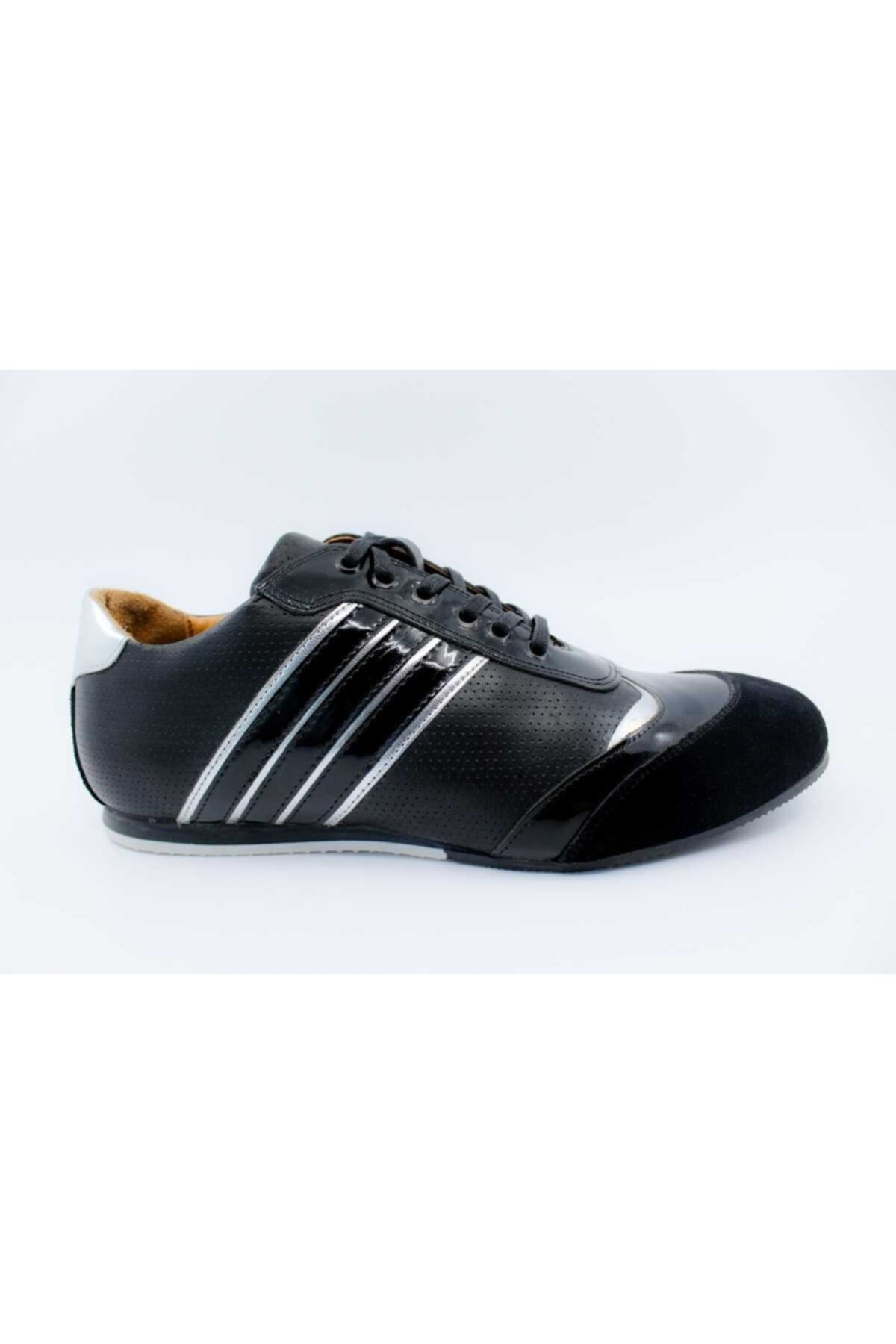 Siyah Siyah Nubuk Deri Sneaker Ayakkabı 017132991n02