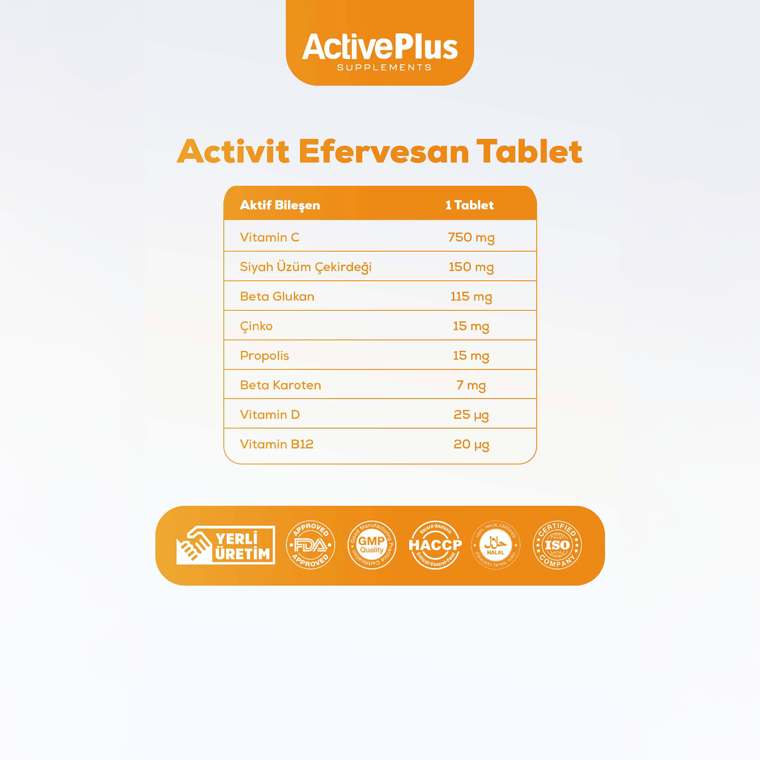 ActivePlus Activit Efervesan 20 Tablet