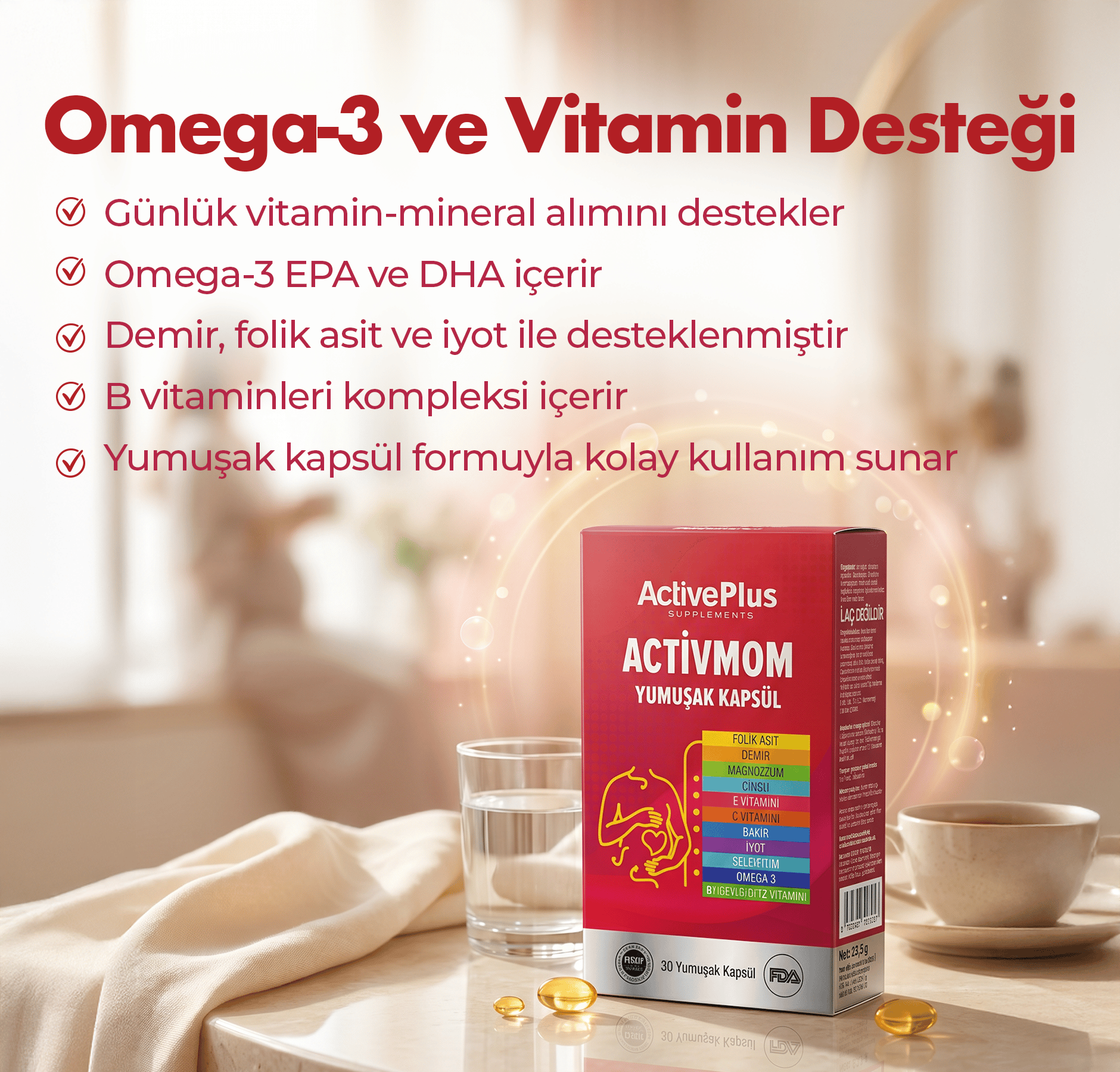 ActivePlus Activmom 30 Yumuşak Kapsül Softjel