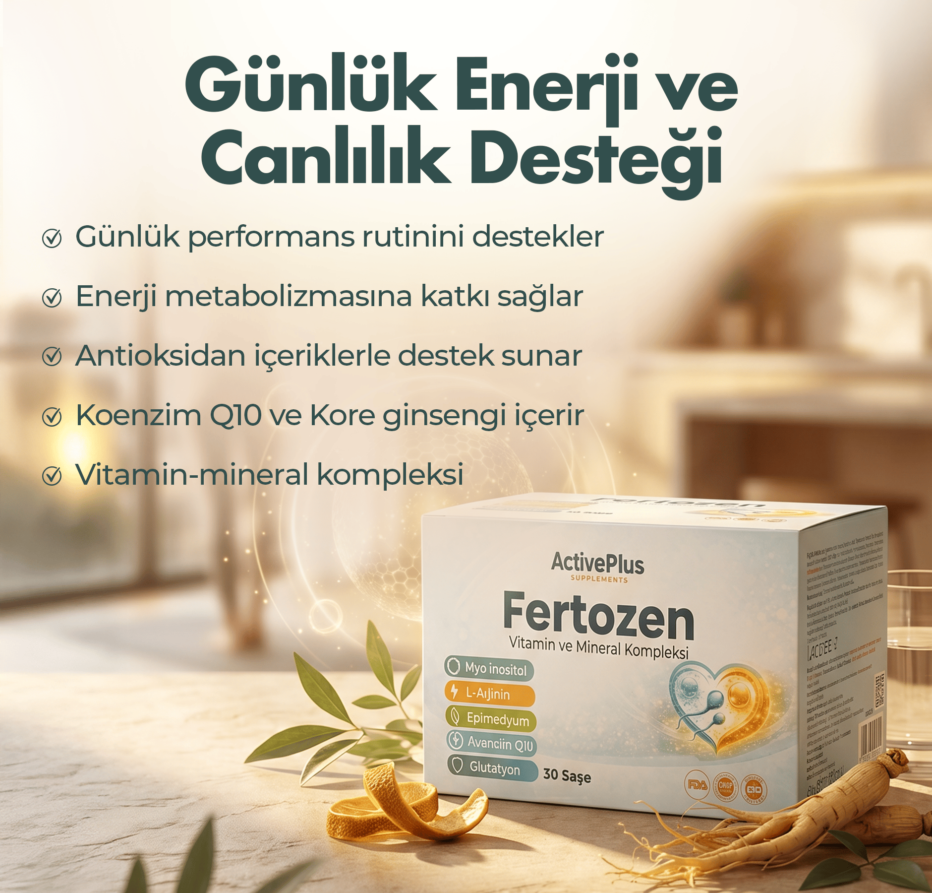 ActivePlus Fertozen Vitamin ve Mineral Kompleksi 30 Saşe