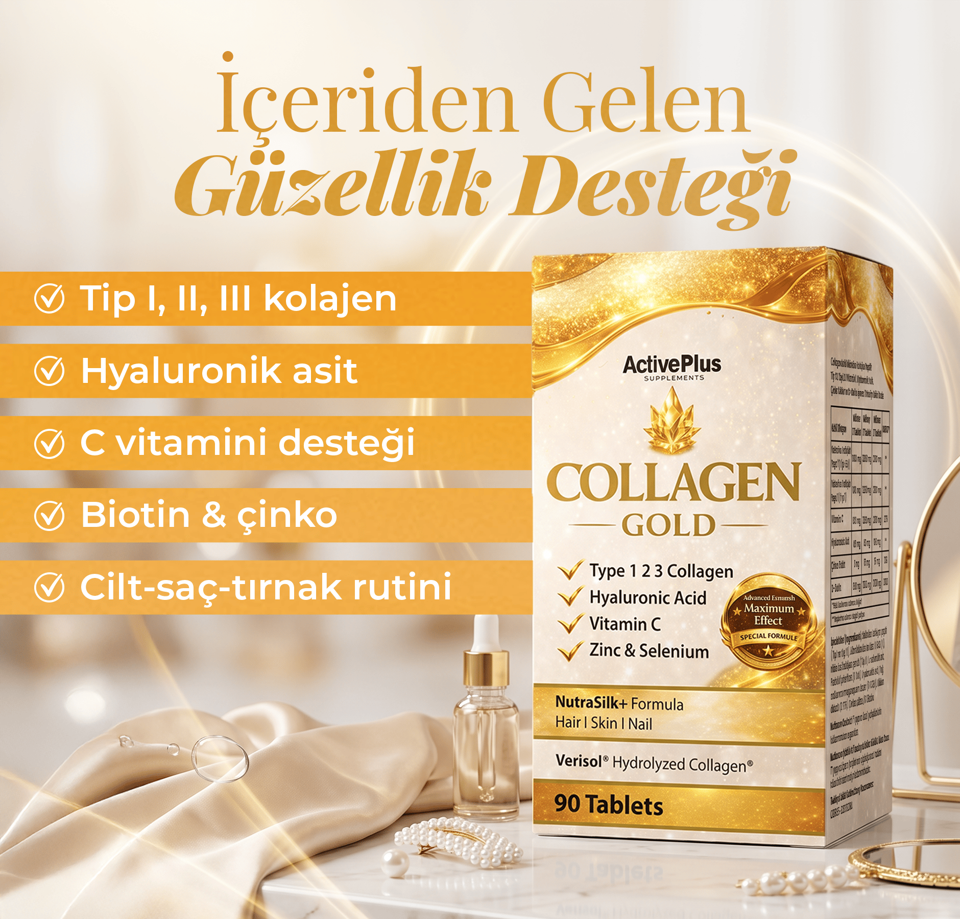 ActivePlus Gold Beauty Collagen Complex 90 Tablet