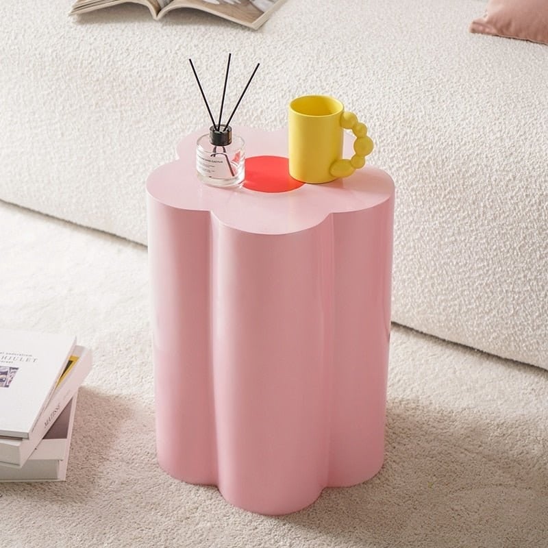 OLO7 Clover Pembe Özel Tasarım Heykelsi Sehpa