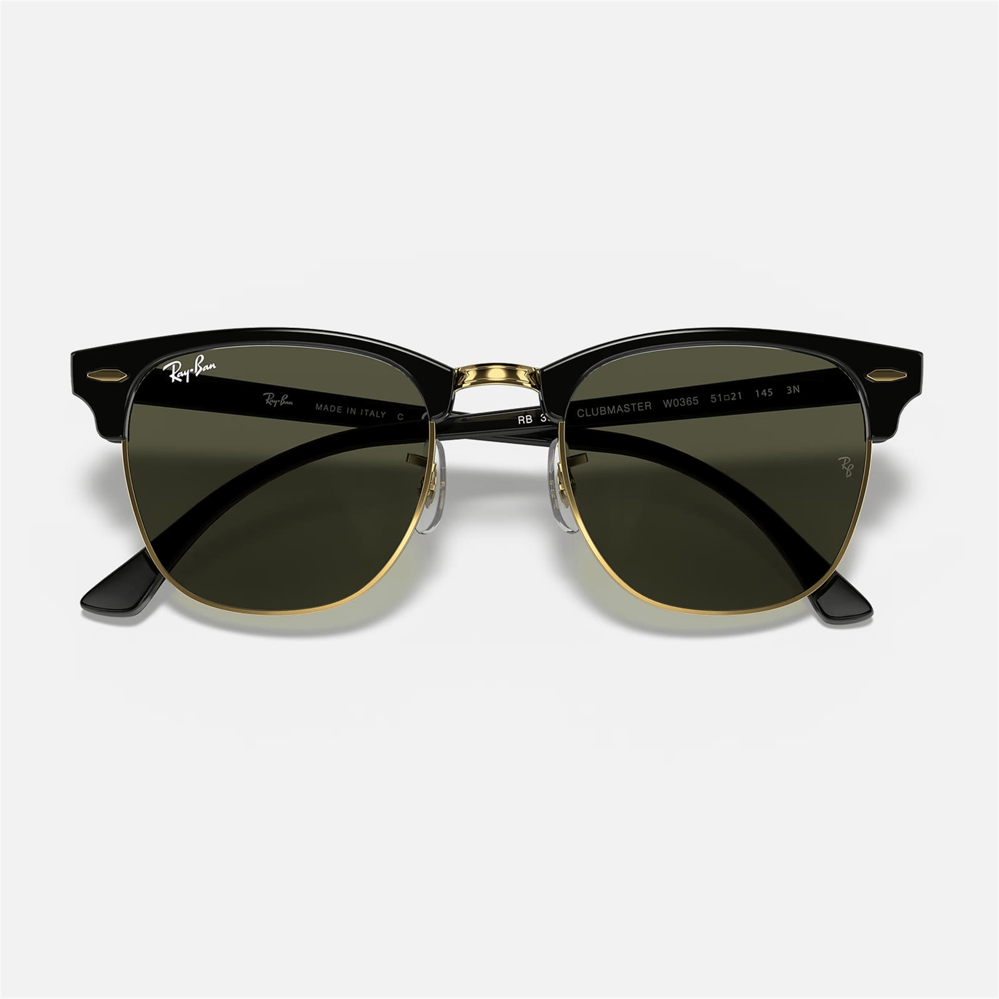 Ray-Ban Clubmaster RB 3016 W0365 51-00 - Siyah Unisex Güneş Gözlüğü