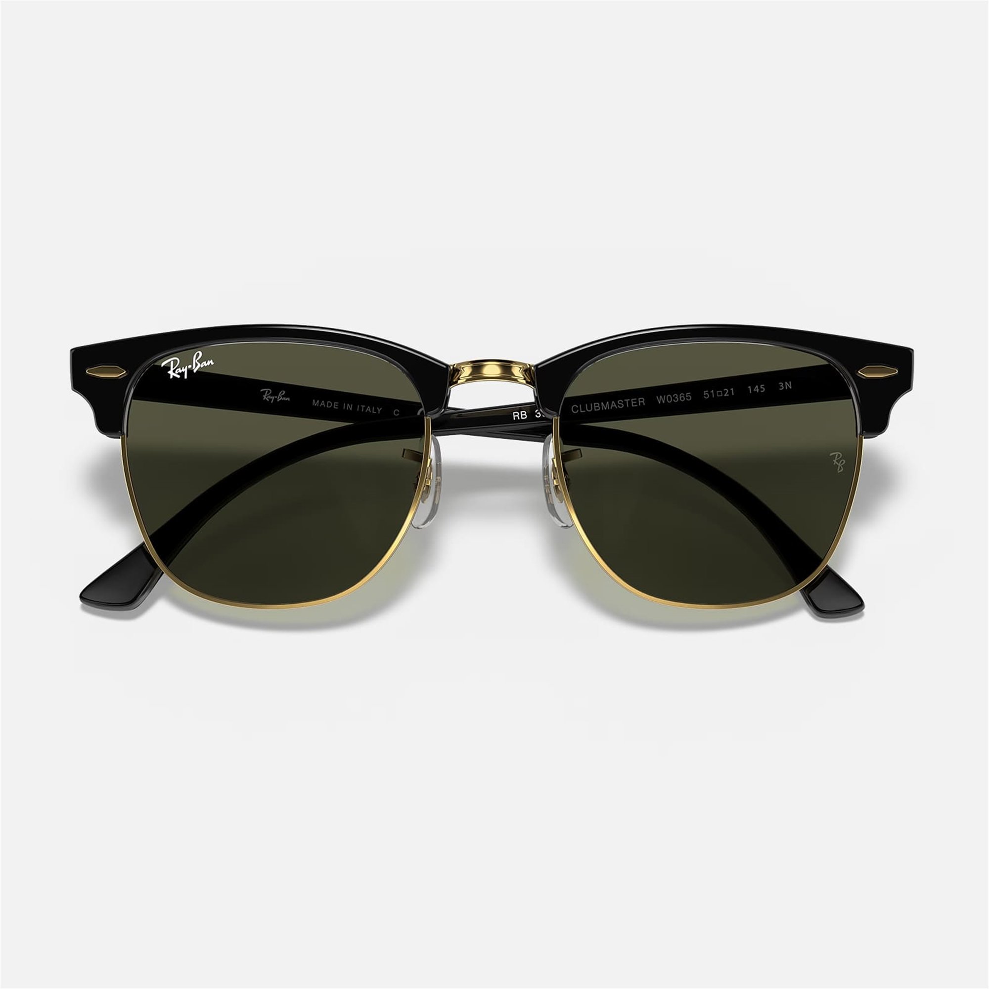 Ray-Ban Clubmaster RB 3016 W0365 51-00 - Siyah Unisex Güneş Gözlüğü