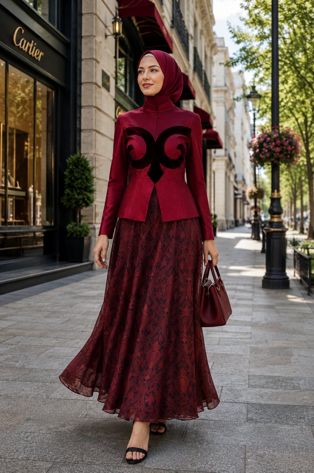 Muslima Wear Şehrazat Bordo Bluz