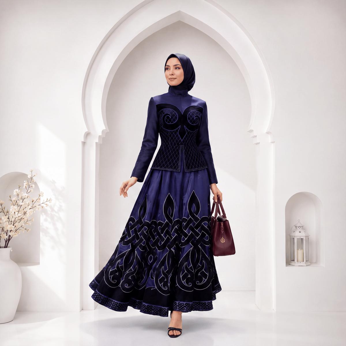 Muslima Wear Şehrazat Lacivert Bluz