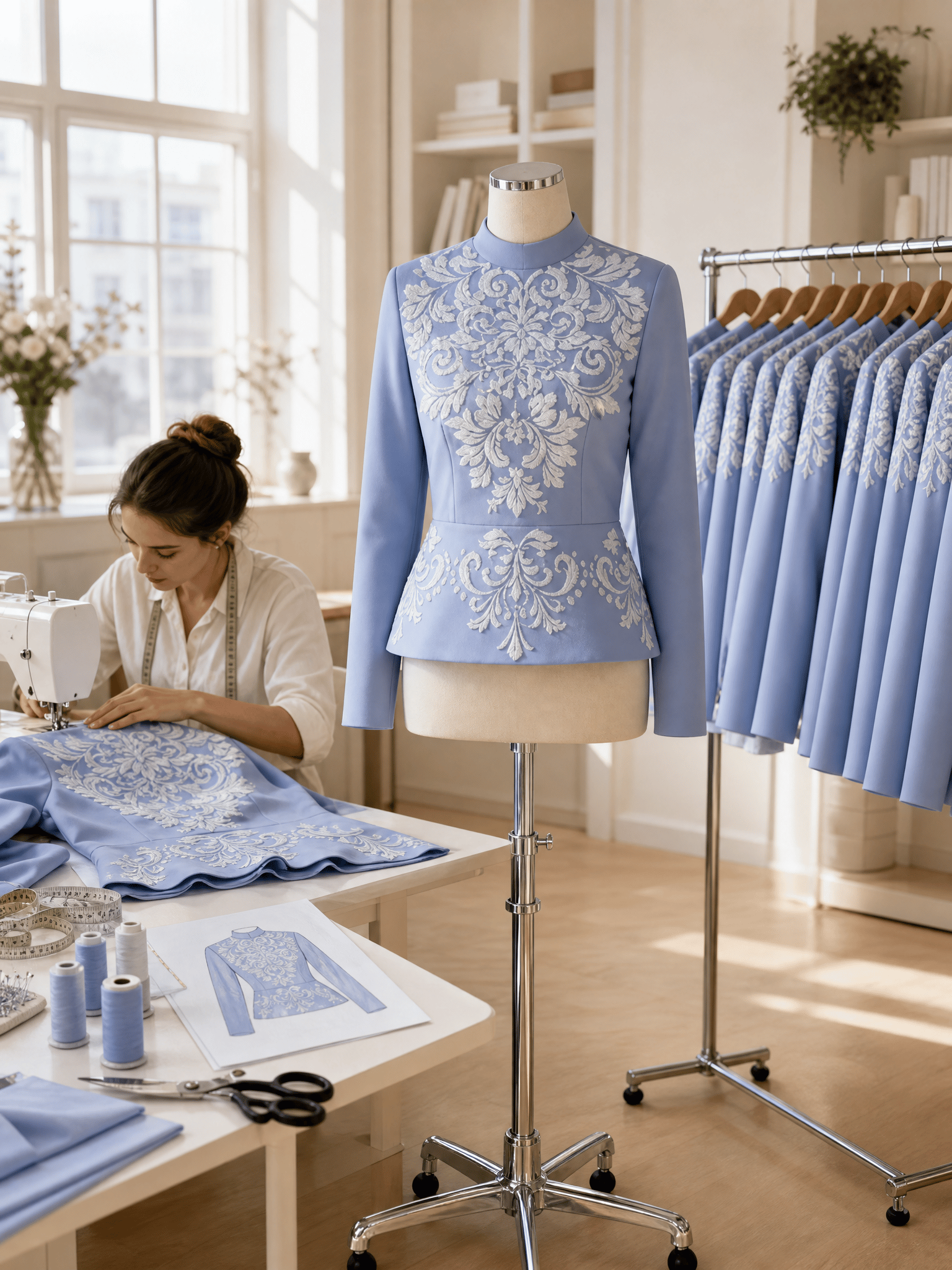 Royal Flowers Nakış İşlemeli Bluz