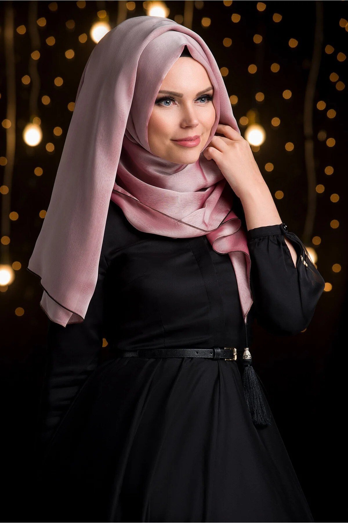 Roze Vizon Fransız Şifon Kumaş Şal