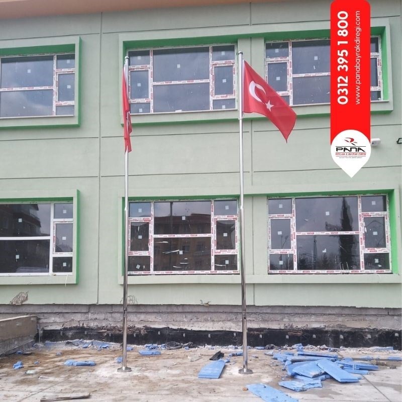 5 Metre İnox 304 Kalite Paslanmaz Krom Çelik Ekonomik Bayrak Direği