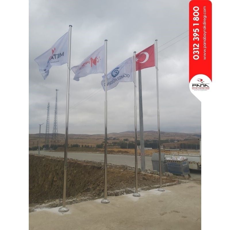 8 Metre İnox 304 Kalite Paslanmaz Krom Çelik Ekonomik Bayrak Direği