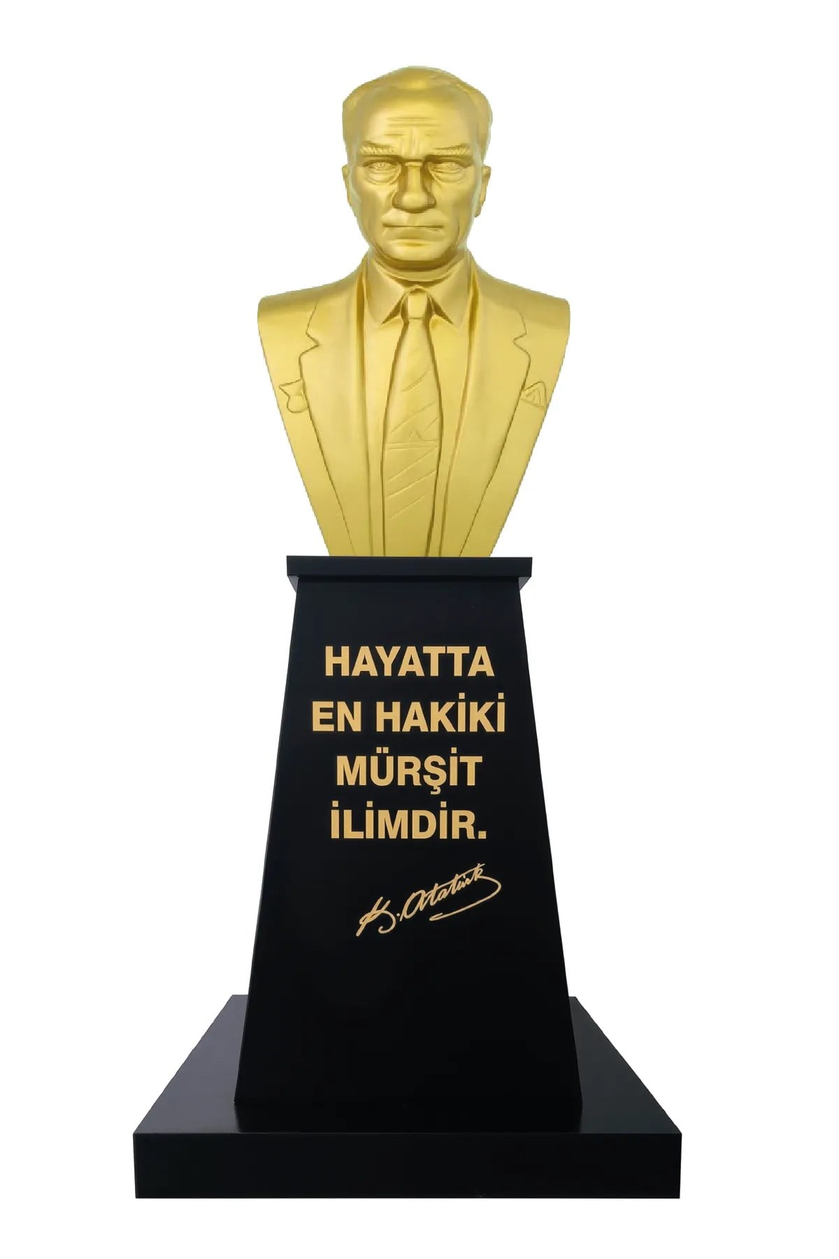 Atatürk Büstü (100cm Alüminyum)+ Kaide (120cm)+ Alt tabla Lise Modeli