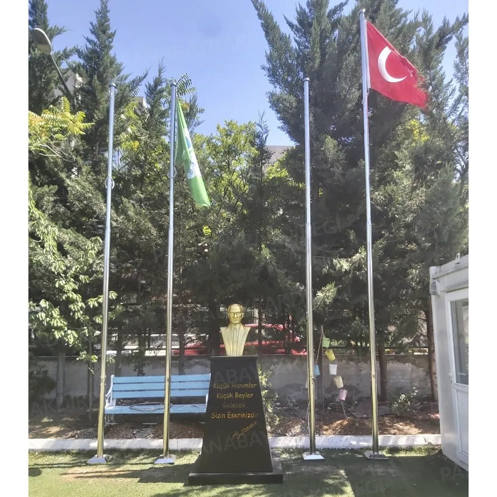 Atatürk Büstü (100cm Alüminyum)+ Kaide (120cm)+ Alt tabla Lise Modeli