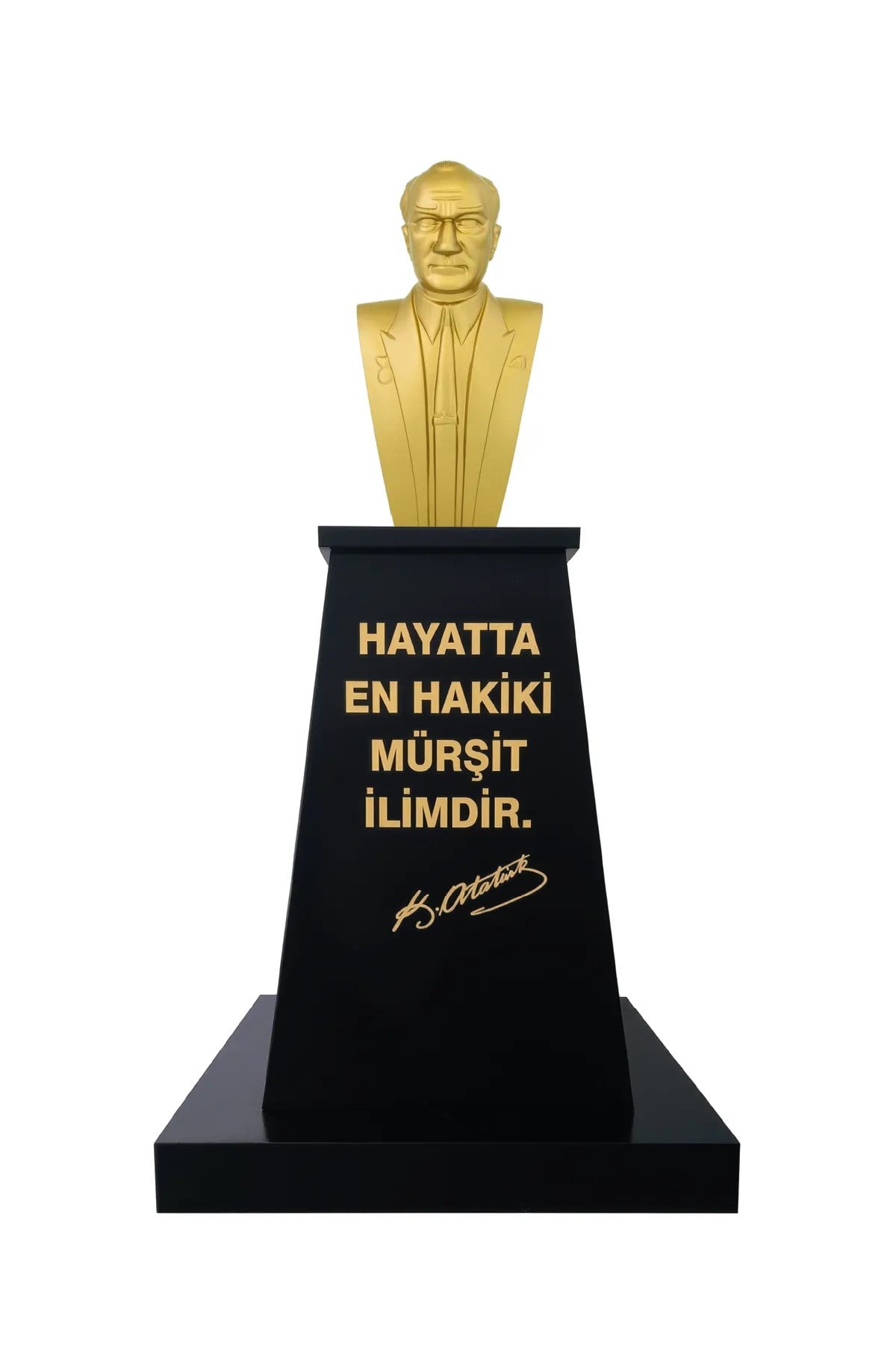 Atatürk Büstü (70cm Alüminyum)+ Kaide (120cm)+ Alt Tabla Lise Modeli