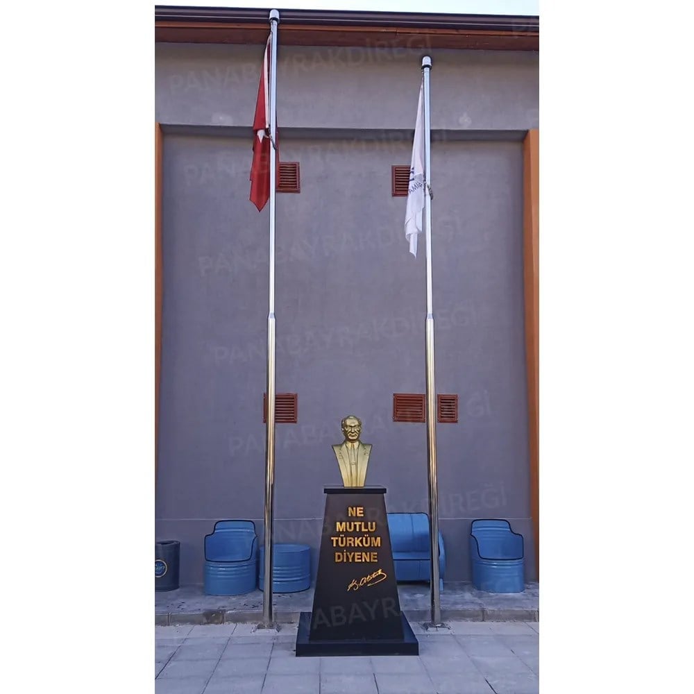 Atatürk Büstü (85cm Alüminyum)+ Kaide (120cm) Lise Modeli
